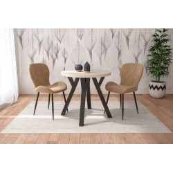 Table ronde DAX cachemire & noir – Golddeco