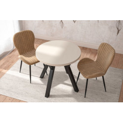 Table ronde DAX cachemire & noir – Golddeco