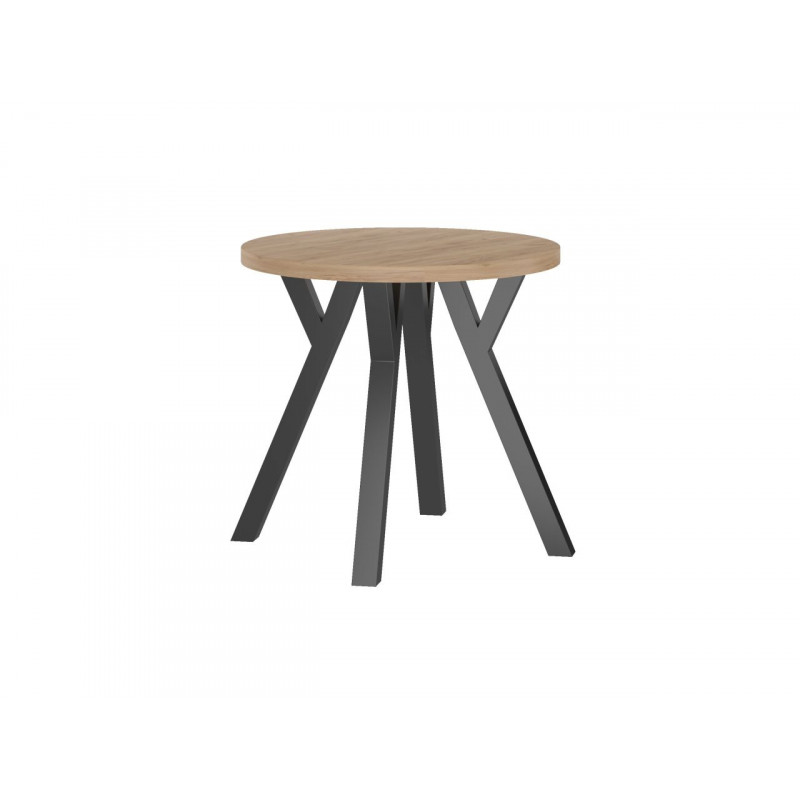 Table ronde DAX chêne doré & noir – Golddeco