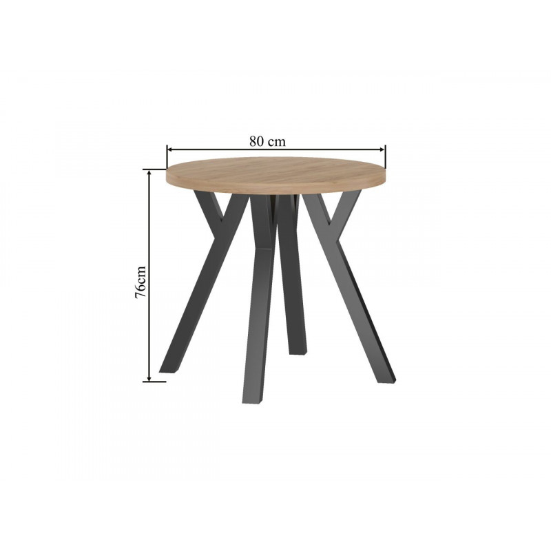 Table ronde DAX chêne doré & noir – Golddeco