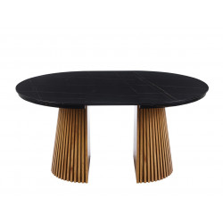 Table Spine Marbre Noir extensible – Golddeco