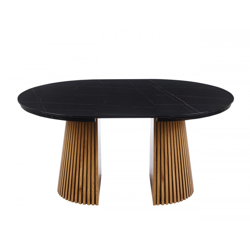 Table Spine Marbre Noir extensible – Golddeco