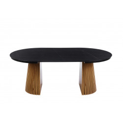 Table Spine Marbre Noir extensible – Golddeco