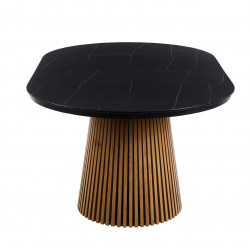 Table Spine Marbre Noir extensible – Golddeco