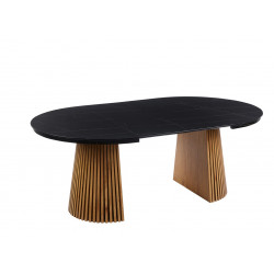 Table Spine Marbre Noir extensible – Golddeco