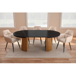 Table Spine Marbre Noir extensible – Golddeco