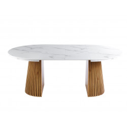 Table Spine Marbre Blanc extensible – Golddeco