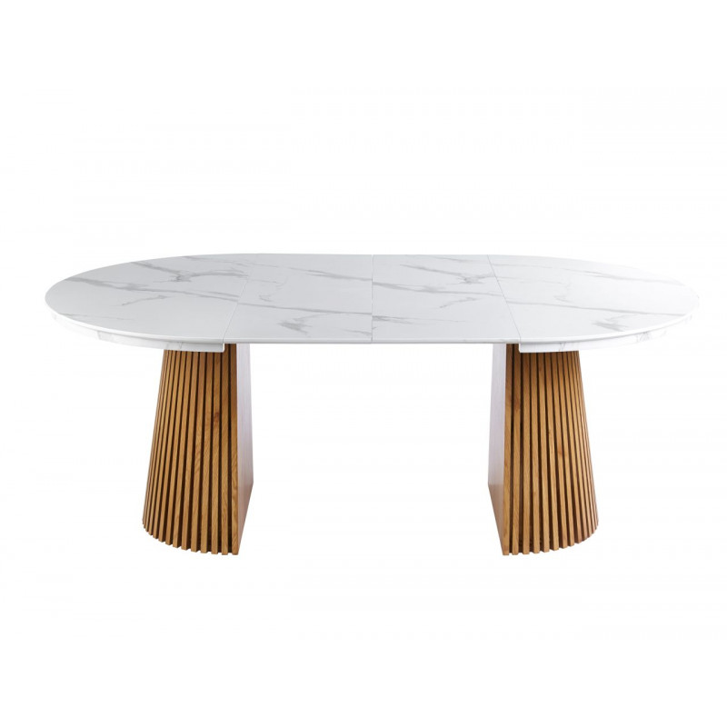 Table Spine Marbre Blanc extensible – Golddeco