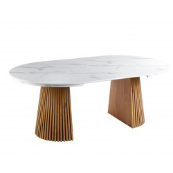 Table Spine Marbre Blanc extensible – Golddeco