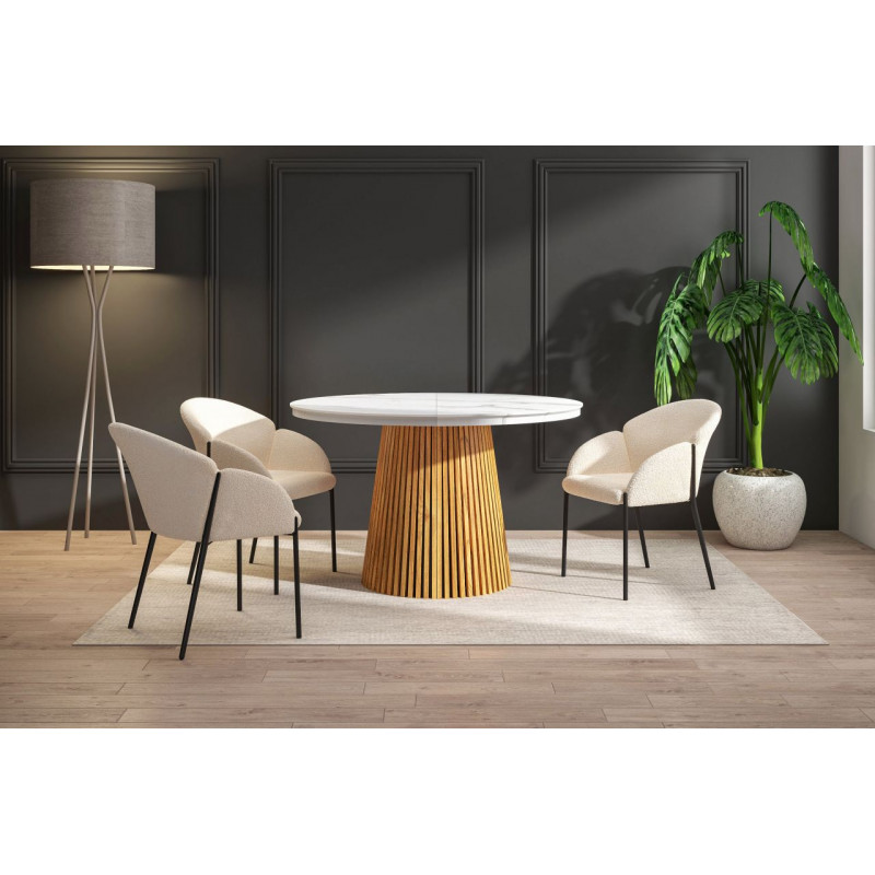 Table Spine Marbre Blanc extensible – Golddeco