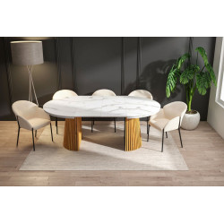 Table Spine Marbre Blanc extensible – Golddeco