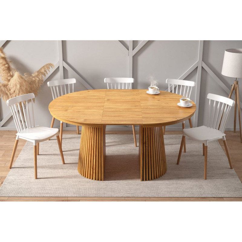 Table Spine Oak extensible – aspect chêne naturel Golddeco