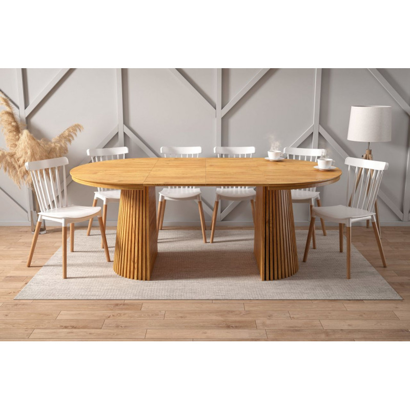 Table Spine Oak extensible – aspect chêne naturel Golddeco