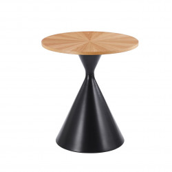Table Basse ConeWood 50 cm – Chêne Naturel & Pied Noir | Golddeco
