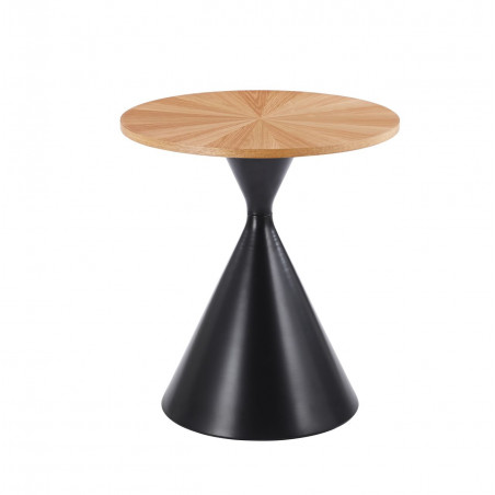 Table Basse ConeWood 50 cm – Chêne Naturel & Pied Noir | Golddeco