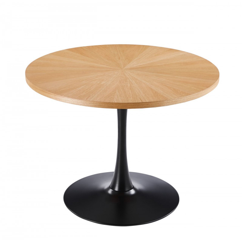 Table Tulip Chêne Naturel & Noir – Golddeco