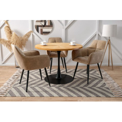 Table Tulip Chêne Naturel & Noir – Golddeco