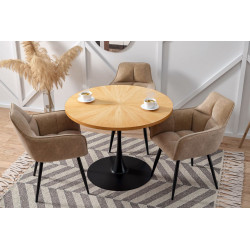 Table Tulip Chêne Naturel & Noir – Golddeco