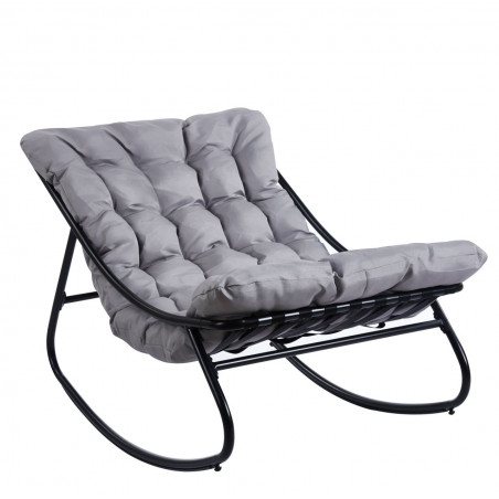 Fauteuil à bascule d’extérieur NÉA gris & noir – Confort et design
