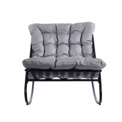 Fauteuil à bascule d’extérieur NÉA gris & noir – Confort et design