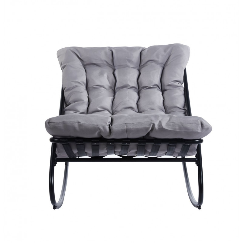 Fauteuil à bascule d’extérieur NÉA gris & noir – Confort et design