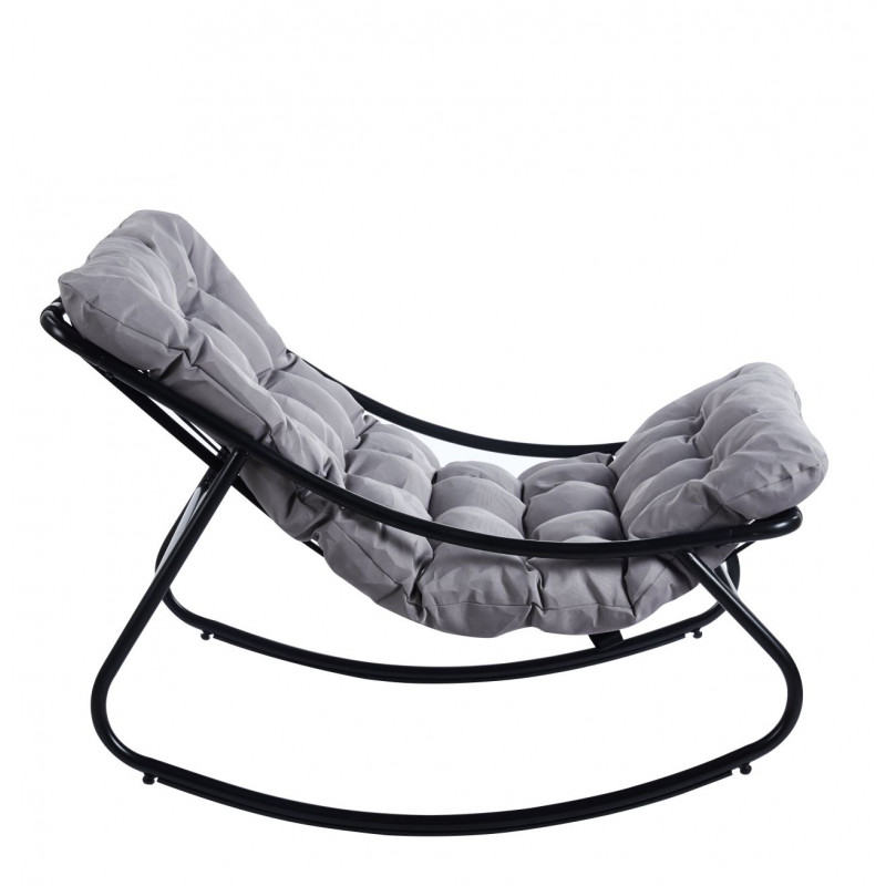 Fauteuil à bascule d’extérieur NÉA gris & noir – Confort et design