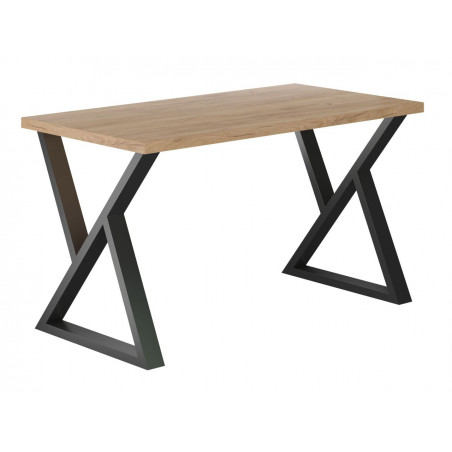 Table Louxor – Chêne doré & pieds noirs croisés Golddeco