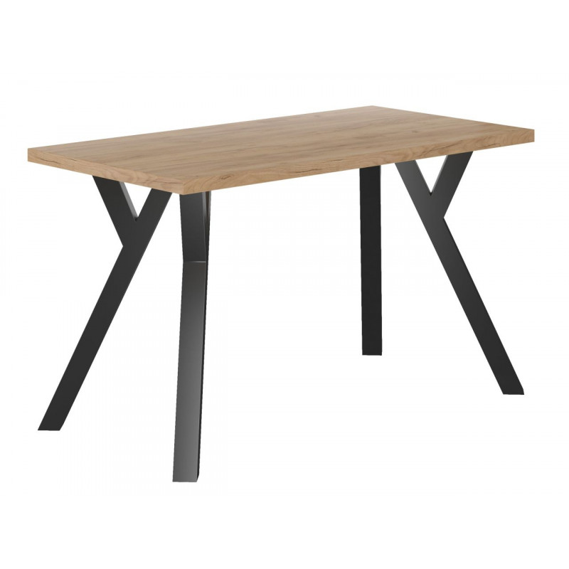 Table Alexandrie – Chêne doré & pieds noirs Golddeco