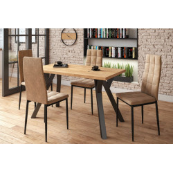 Table Alexandrie – Chêne doré & pieds noirs Golddeco