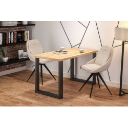 Table Naples – Chêne doré & pieds noirs Golddeco