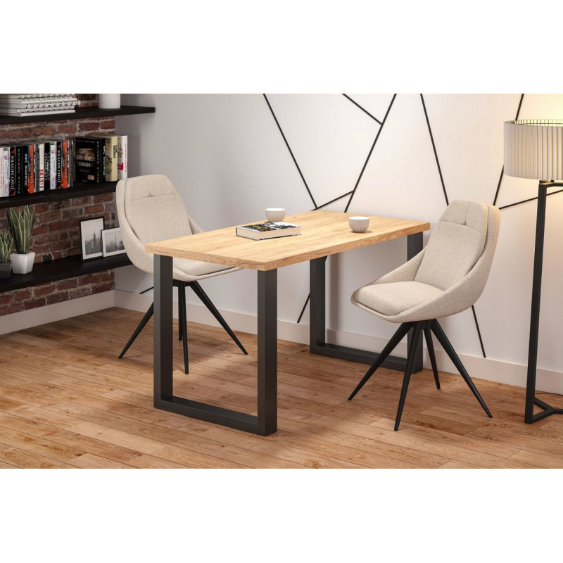 Table Naples – Chêne doré & pieds noirs Golddeco