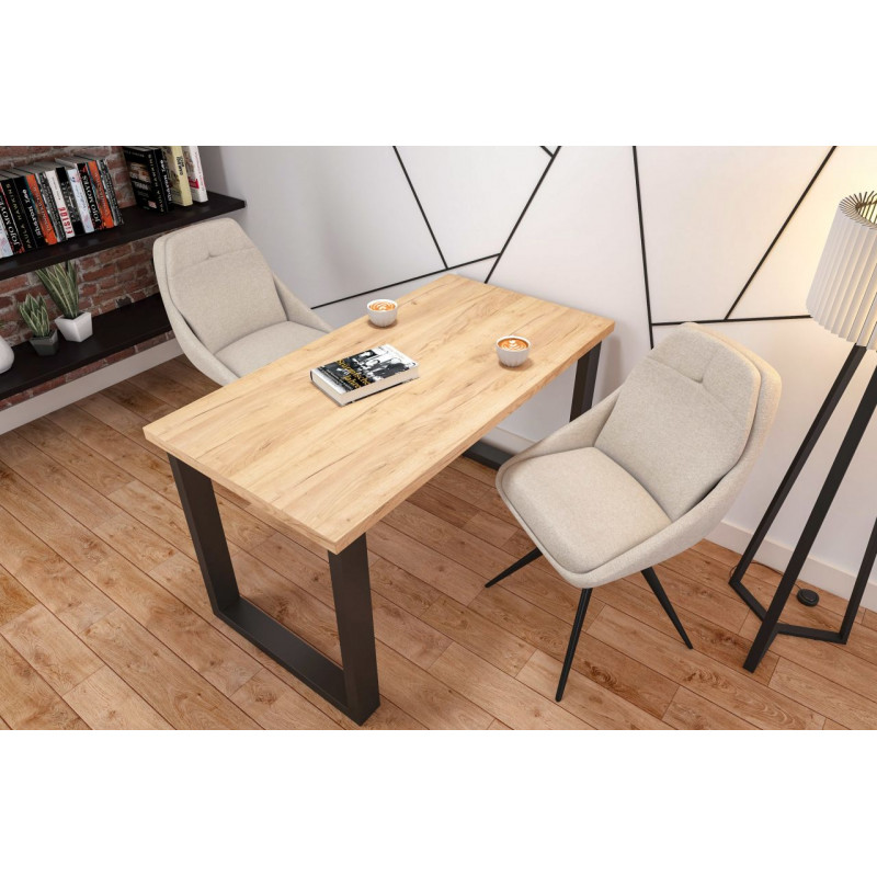 Table Naples – Chêne doré & pieds noirs Golddeco