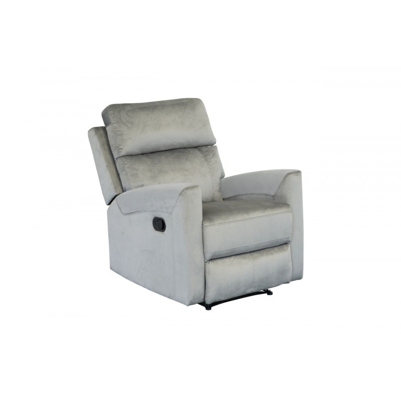 Fauteuil inclinable LÉON velours gris – Confort & design moderne