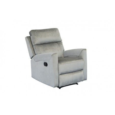 Fauteuil inclinable LÉON velours gris – Confort & design moderne
