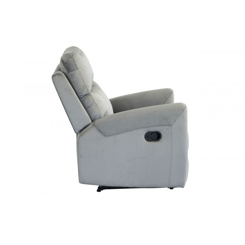 Fauteuil inclinable LÉON velours gris – Confort & design moderne
