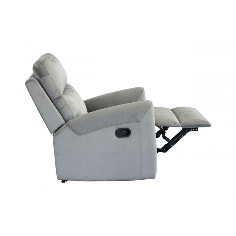 Fauteuil inclinable LÉON velours gris – Confort & design moderne