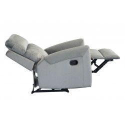 Fauteuil inclinable LÉON velours gris – Confort & design moderne