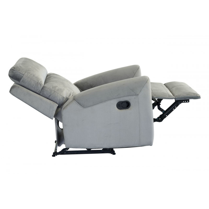 Fauteuil inclinable LÉON velours gris – Confort & design moderne