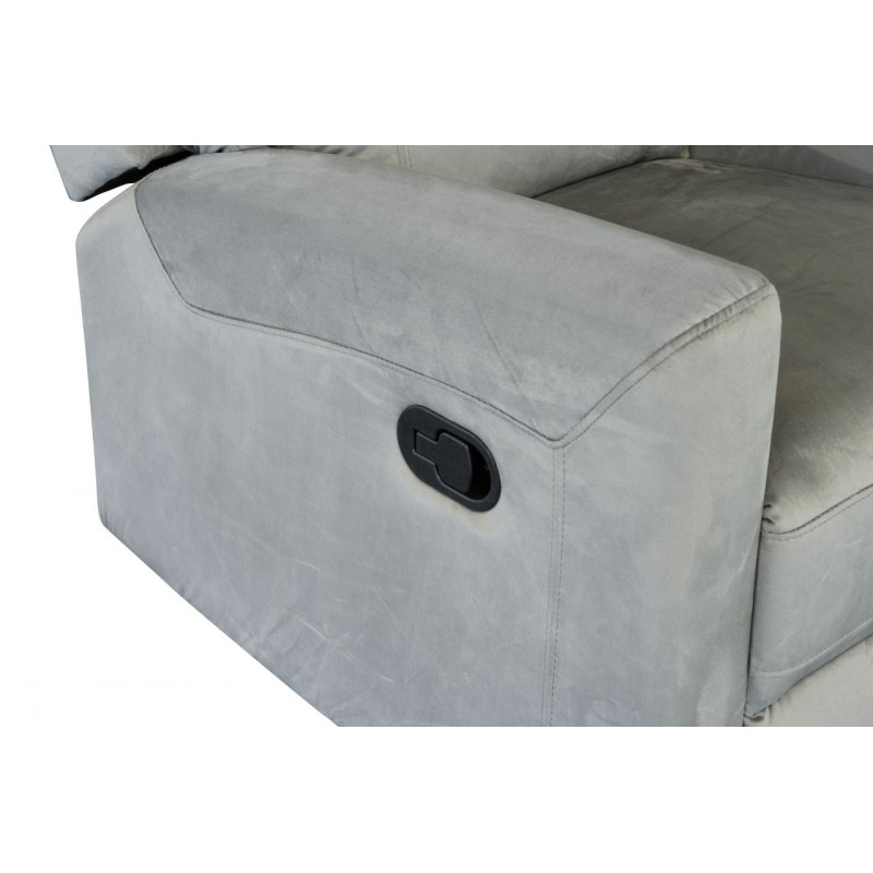 Fauteuil inclinable LÉON velours gris – Confort & design moderne