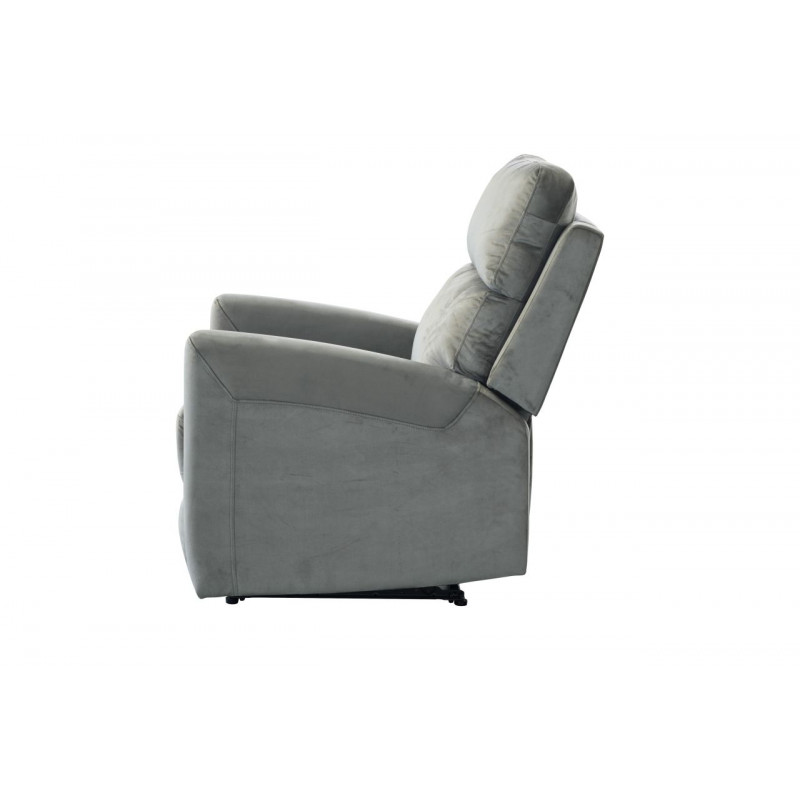 Fauteuil inclinable LÉON velours gris – Confort & design moderne