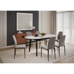 Chaise Capri velours beige – Élégance & confort Golddeco