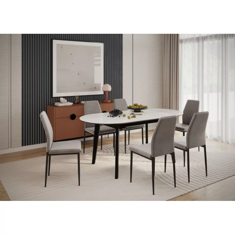 Chaise Capri velours beige – Élégance & confort Golddeco