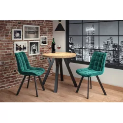 Chaise London velours vert émeraude – Élégance audacieuse Golddeco