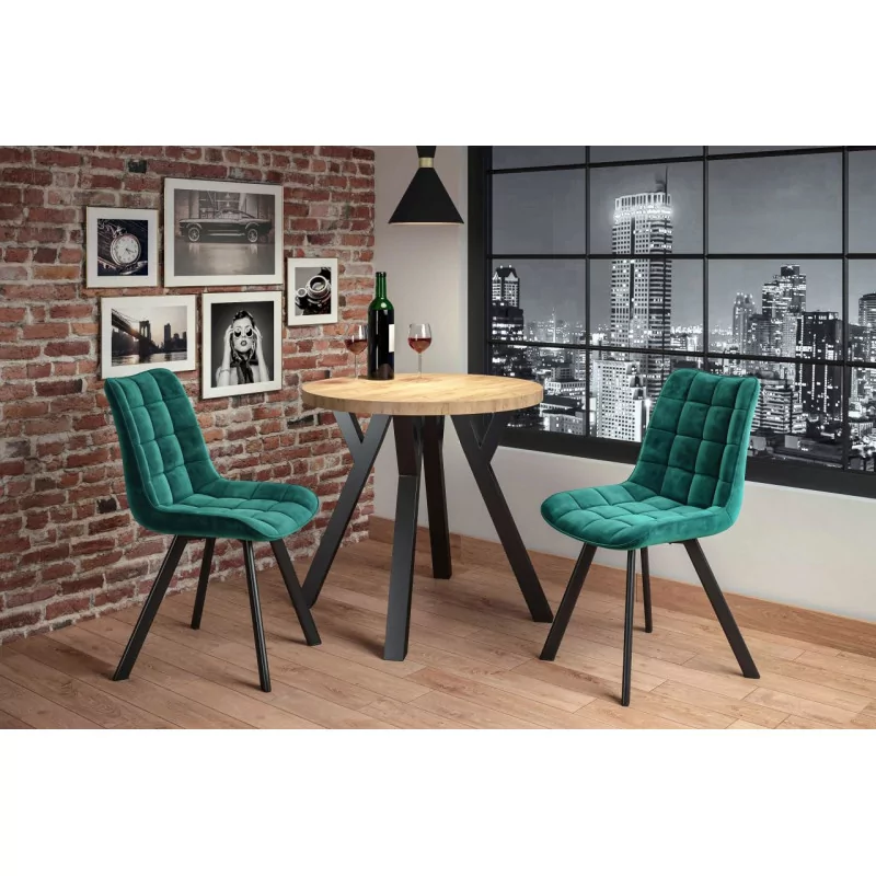 Chaise London velours vert émeraude – Élégance audacieuse Golddeco