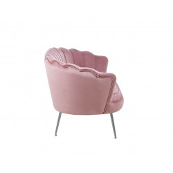 Canapé Coquillage en velours rose – Pieds argentés | Design Golddeco