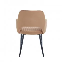 Chaise CLARA marron cappuccino – Structure noire | Golddeco