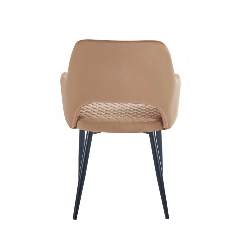 Chaise CLARA marron cappuccino – Structure noire | Golddeco