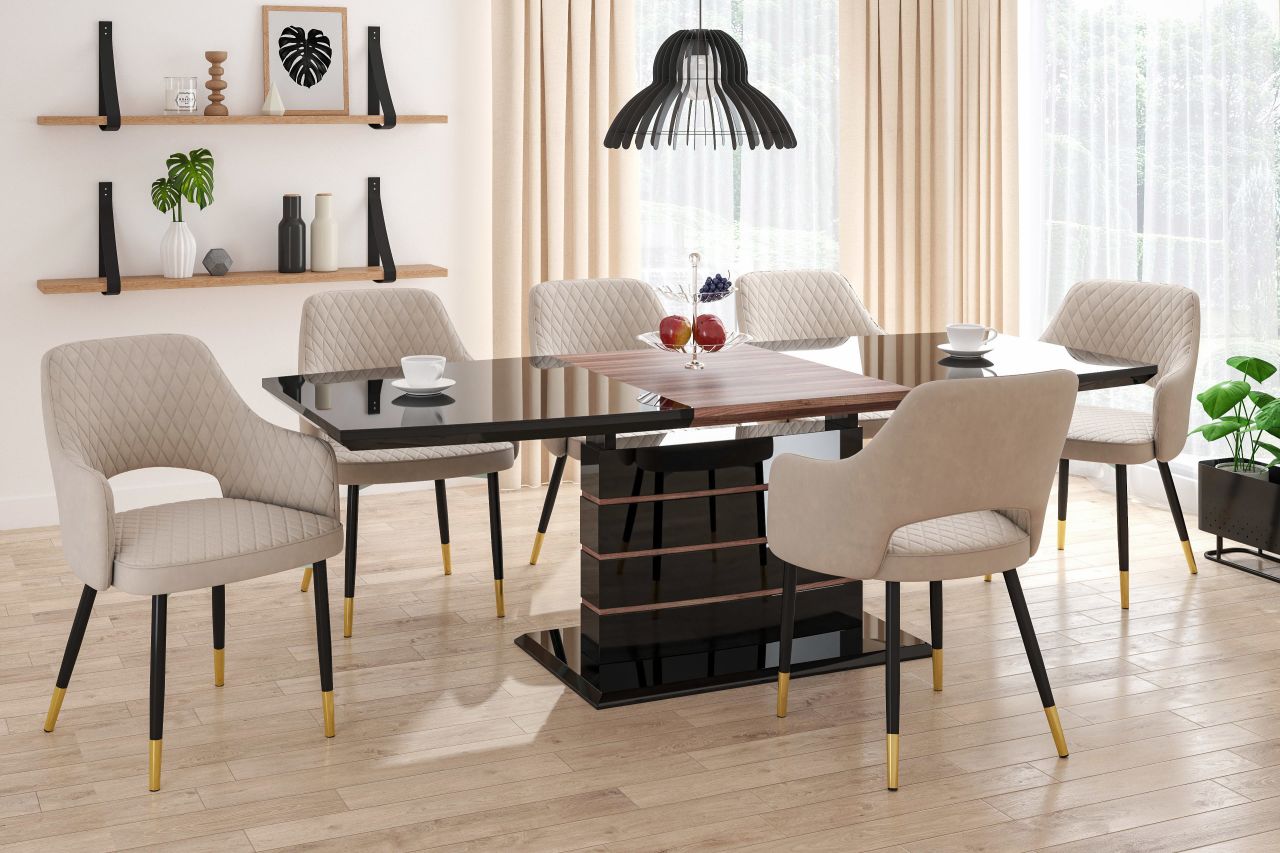 Ensemble table et Chaise en velours Madrid